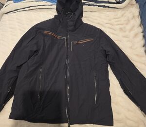 Men's Navy Performance Jacket with Orange Accents